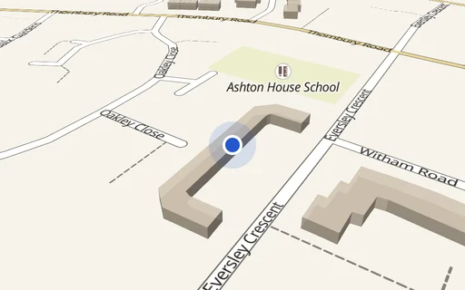 Location map: The Brooklands off Eversely Crescent Isleworth