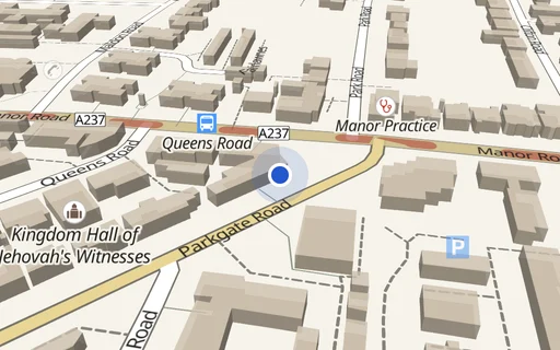 Location map: Parkgate Road (access adj Manor House, Manor Road) Wallington Sutton