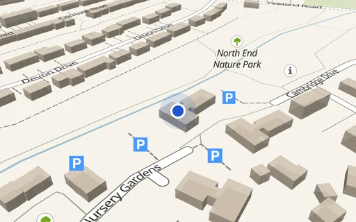 Location map: Allocated Space on Nursery Gardens