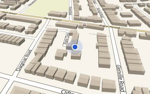 Location map: Park Close, Kingston, KT2
