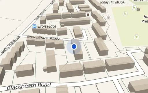 Location map: Brougham Place Off Sandy Hill Road, Farnham