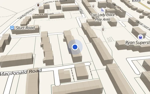 Location map: MacDonald Road