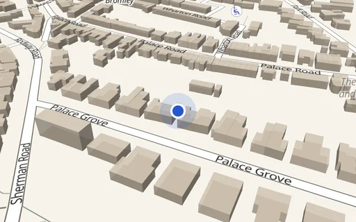 Location map: Palace Grove (Palace Court) Bromley