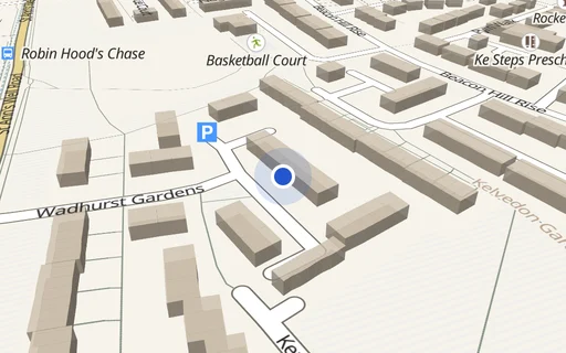 Location map: Driveway on Wadhurst Gardens
