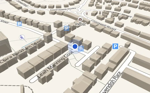 Location map: Parking on Leah Manning Close, CB1