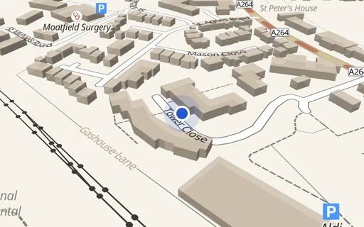 Location map: Driveway on Tower Close