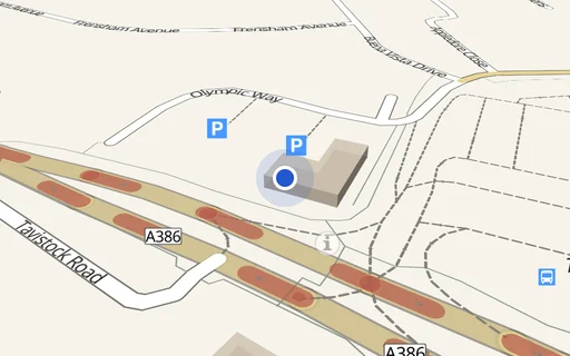 Location map: Parking on Olympic Way, PL6