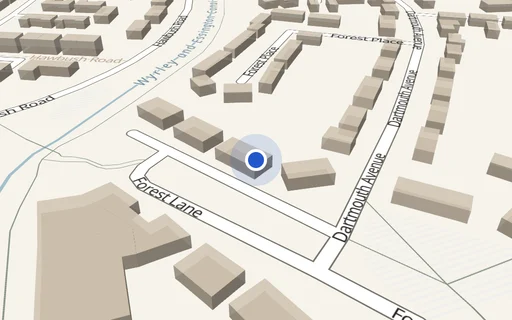 Location map: Driveway on Forest Lane
