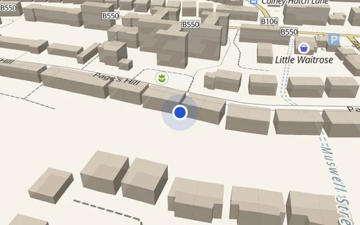 Location map: Pages Hill (opp 35) St Ivian Court Muswell Hill London
