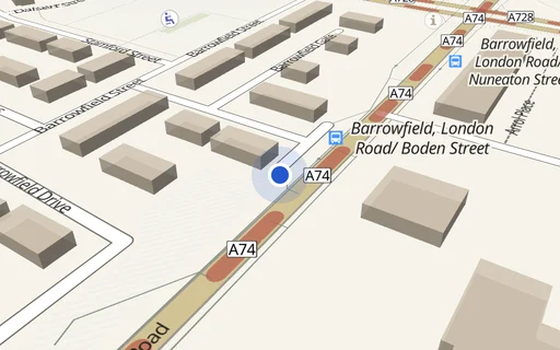 Location map: Parking on Barrowfield Place, G40