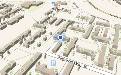 Location map: Pilgrims Way, Block Q (Opp. House 268), Andover, Hampshire