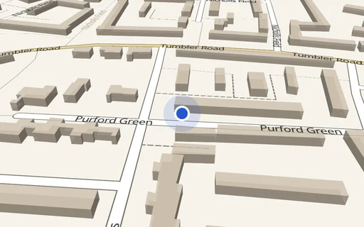 Location map: Purford Green (behind House 36), Harlow, Essex