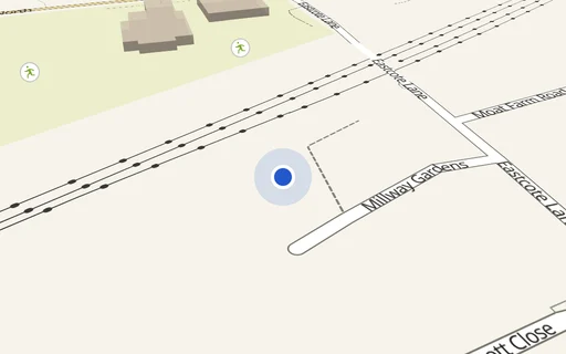 Location map: Millway Gardens adj 39 – 42, Off Eastcote Lane, Northolt, Middlesex