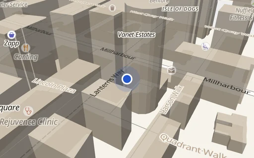 Location map: Parking on E1, Lanterns Way