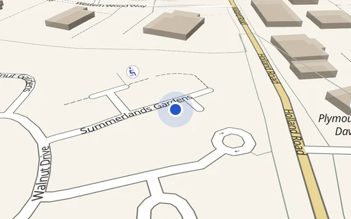 Location map: Parking on Summerlands Gardens, PL7