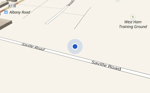Location map: Saville Road (access adj 65), Chadwell Heath, Dagenham