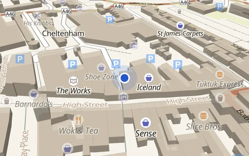 Location map: Highbury Lane off Grosvenor Terrace, Cheltenham, Gloucestershire