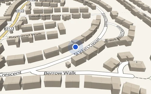Location map: Parking on St John's Cres, BS3