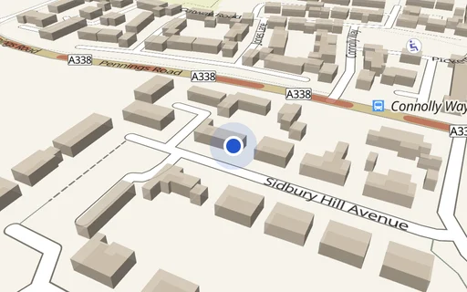 Location map: Sidbury Hill Avenue
