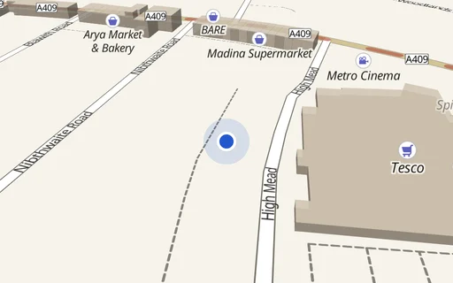 Location map: High Mead (access adj Flats 25-48) off Station Road, Harrow