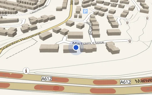 Location map: Parking on Marham Cl, NG2