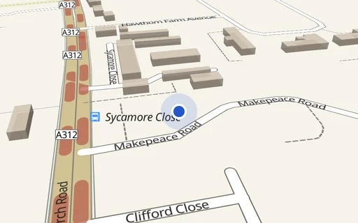 Location map: Makepeace Road (site 2), Northolt, Middlesex