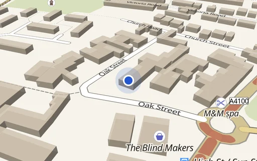 Location map: Oak Street, Quarry Bank, Brierley Hill, West Midlands