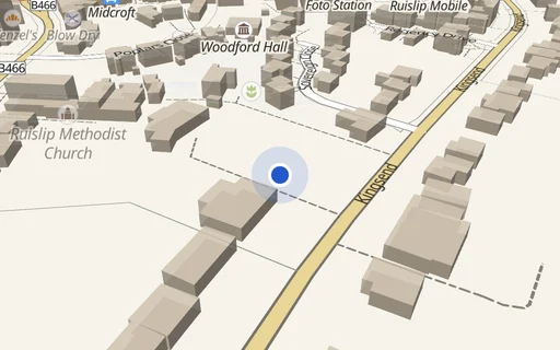 Location map: Kingsend (access adj No 8) Ruislip, London