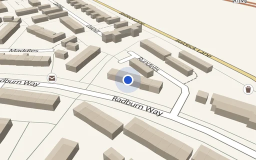 Location map: Rundells, Letchworth Garden City