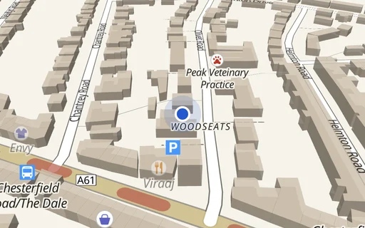 Location map: Parking on Olivet Rd, S8