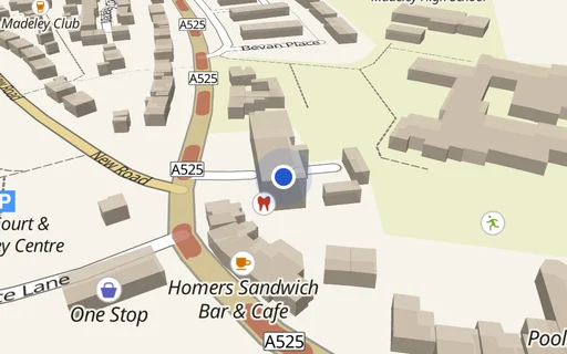 Location map: Greyhound Court (off Parkside) Madeley, Crewe, Staffordshire