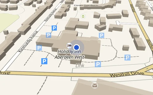 Location map: Parking on Holiday Inn Aberdeen West, AB32