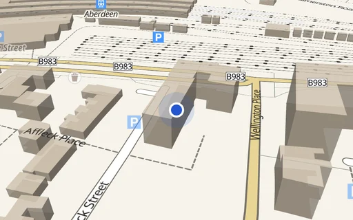 Location map: Parking on Affleck Street, AB11
