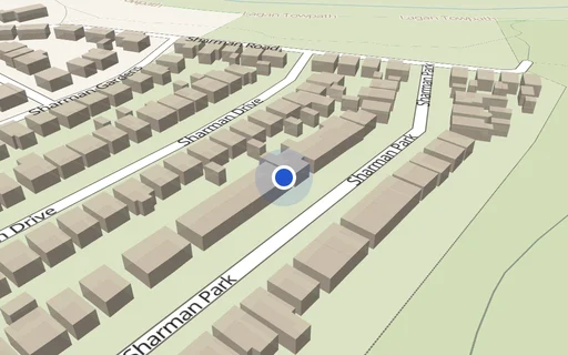 Location map: Parking on Sharman Park, BT9