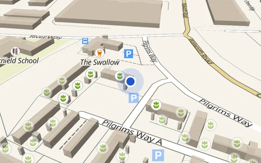 Location map: Pilgrims Way, Block R (Opp. House 291), Andover, Hampshire