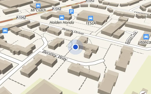 Location map: Parking on Bentley Way, NR6