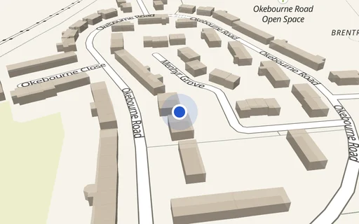 Location map: Okebourne Road (access adj 68-76) Brentry, Bristol