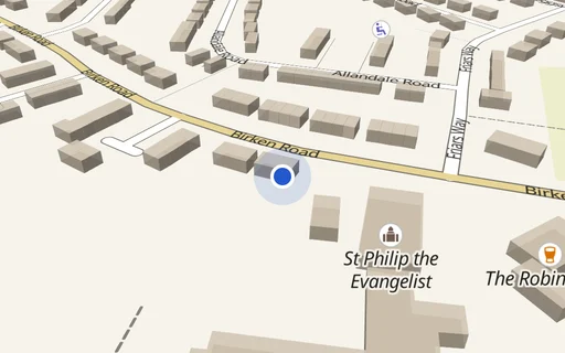 Location map: Adj St. Philips Church