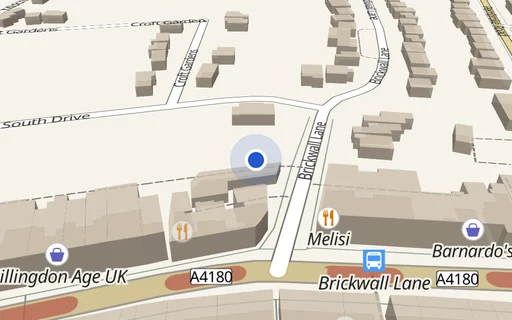 Location map: High Street (Access Adj House 1 Brickwall Lane), Ruislip, Middlesex
