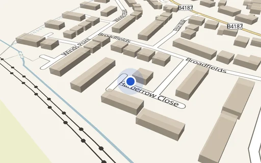 Location map: Driveway on Harberrow Close