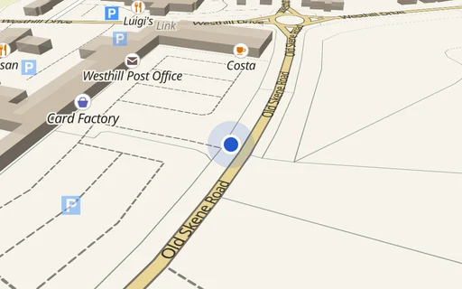Location map: Parking on Westhill Shopping Centre, AB32