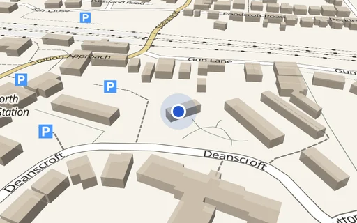 Location map: Deanscroft (access adj Flats 14-24), Knebworth