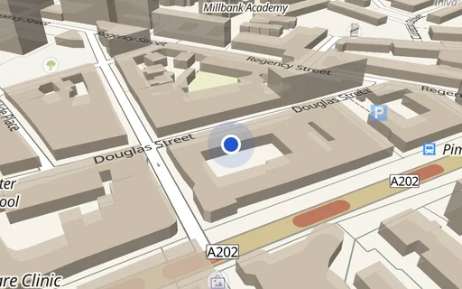 Location map: Parking on Vauxhall Bridge Rd, SW1V
