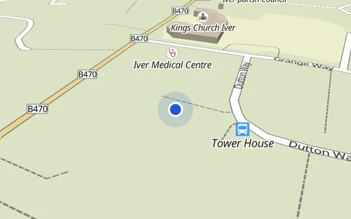 Location map: Tower House, Dutton Way, Iver