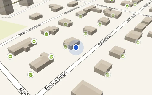 Location map: Parking on Bruce Road, G41