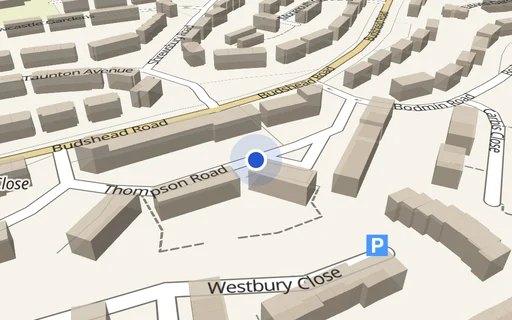 Location map: Parking on Thompson Road, PL5