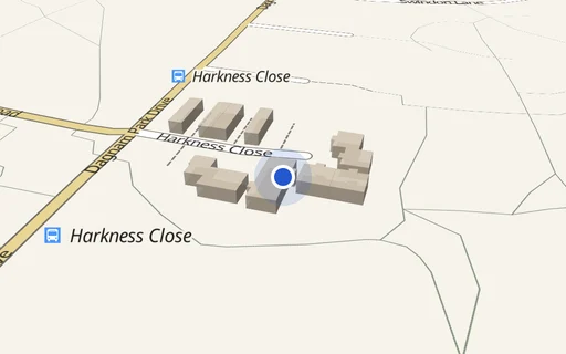 Location map: Harkness Close