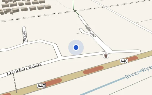Location map: Riverwood Gardens off London Road, High Wycombe