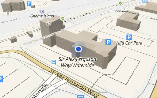 Location map: Parking on M1, Wharf End