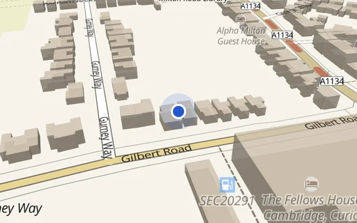 Location map: Parking on Gilbert Road, CB4
